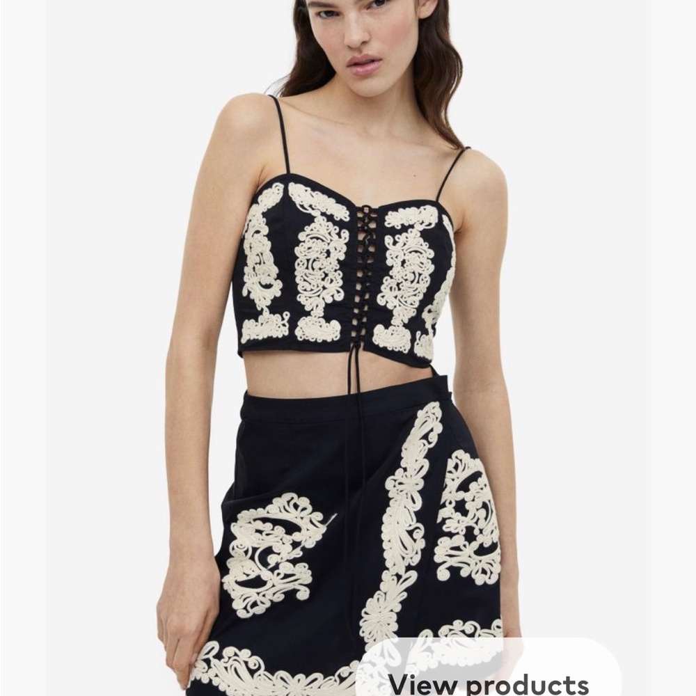 ISO H&M Drawstring Detailed Top